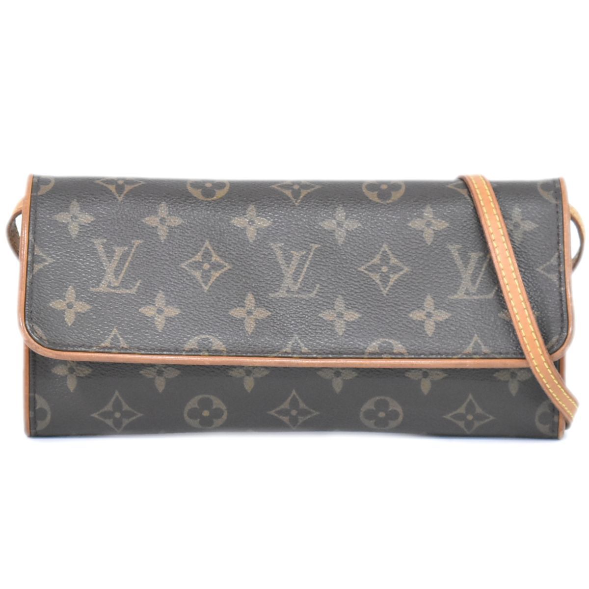 本物 ルイヴィトン LOUIS VUITTON LV ポシェットツイン GM モノグラム 2WAY ショルダーバッグ クラッチバッグ ブラウン M51852 ビトン バッグ 中古 【フォロー割】