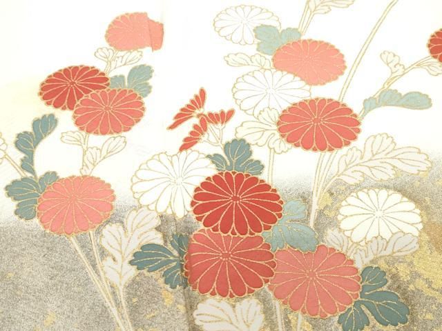 平和屋着物●訪問着　紬地　枝花文　正絹　逸品　CAAX0815vf 平和屋着物○訪問着 紬地 枝花文 正絹 逸品 CAAX0815vf