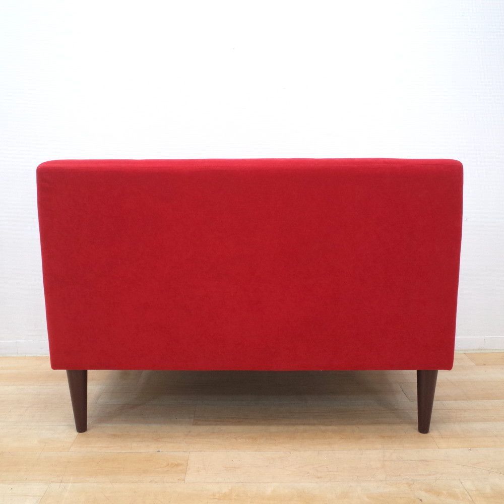arne アーネ 2人掛けソファ LUNCHシリーズ レッド ベンチソファ 肘無し