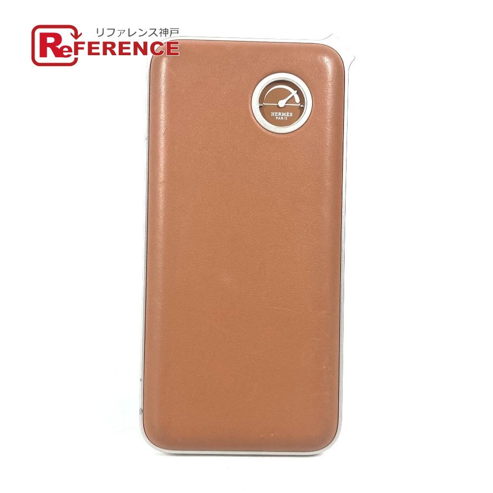 HERMES エルメス 雑貨 ヴォルトH マキシ モバイルバッテリー レザー ブラウン