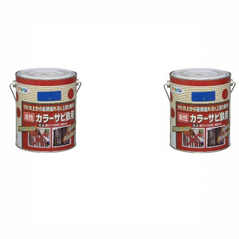 アサヒペン カラーサビ鉄用 １．６Ｌ 青 6缶セット - 1