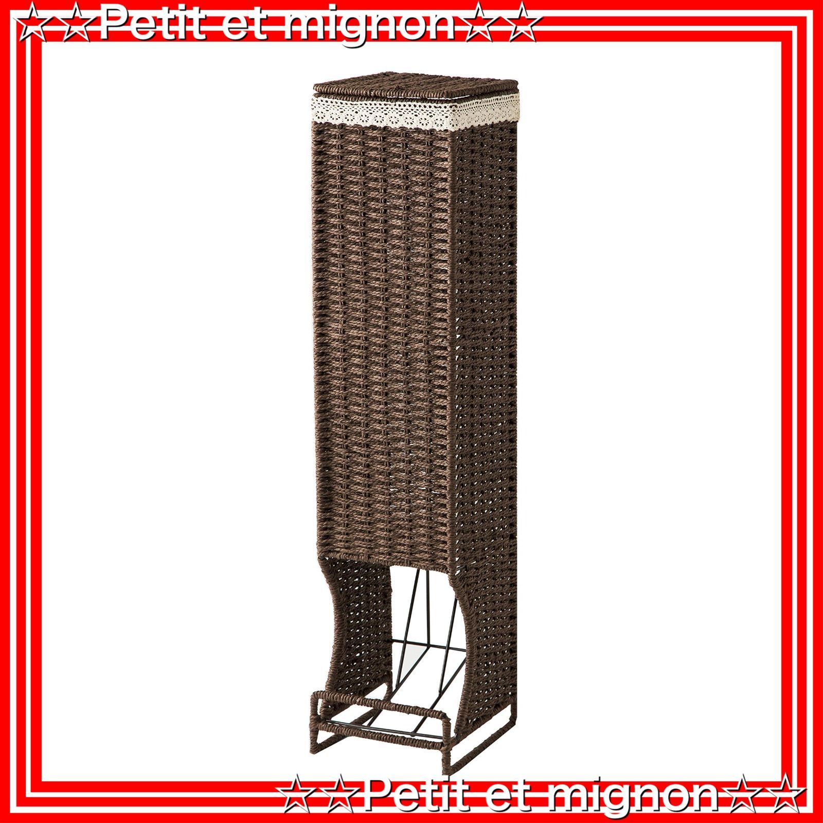 【即日発送】トイレ収納 ダークブラウン ミズムジャパン 約14×14×62cm