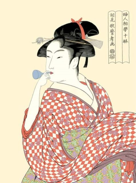 種類3：f8 額絵 喜多川歌麿 ビードロを吹く娘 f8・f6・f4サイズ