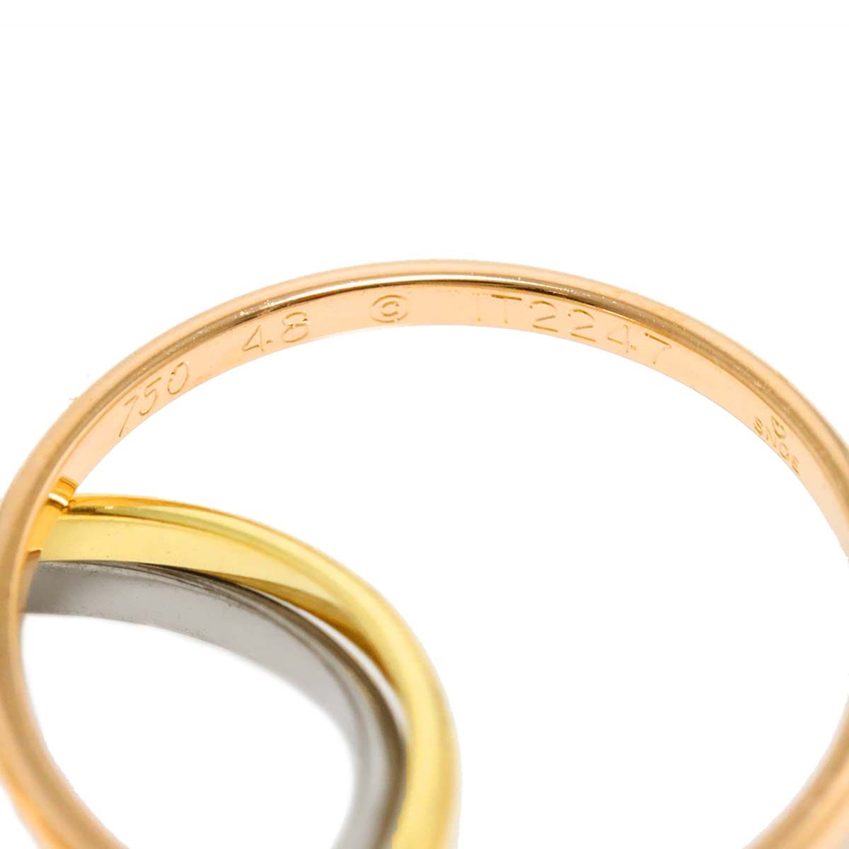 カルティエ Cartier トリニティ #48 K18 YG WG PG 3連 750 指輪