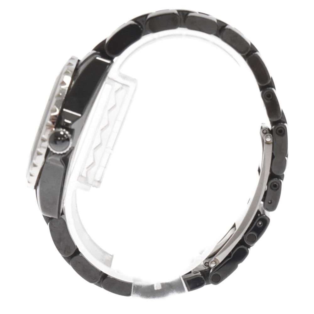 CHANEL (シャネル) J12 33MM H2122 セラミック センターダイヤ パヴェ 12Pダイヤモンド レディース 腕時計 ブラック クォーツ