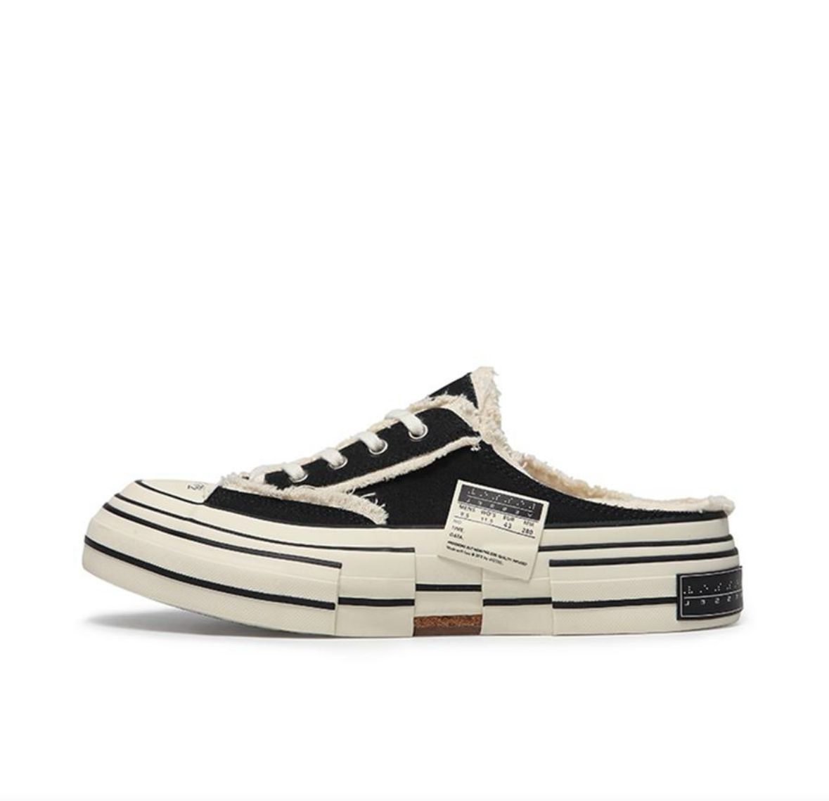 xvessel ヴァネス 19SS G.O.P LOW 再構築 ミュール ローカットスニーカー ホワイト|ブラック