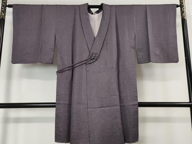 平和屋本店■極上　二代目　久保田一竹　幻の辻が花　和装コート　ロング丈　深紫色地　金通し地　さが美扱い　逸品　DZAA4290kh5 平和屋本店∞極上 二代目 久保田一竹 幻の辻が花 和装コート ロング丈
