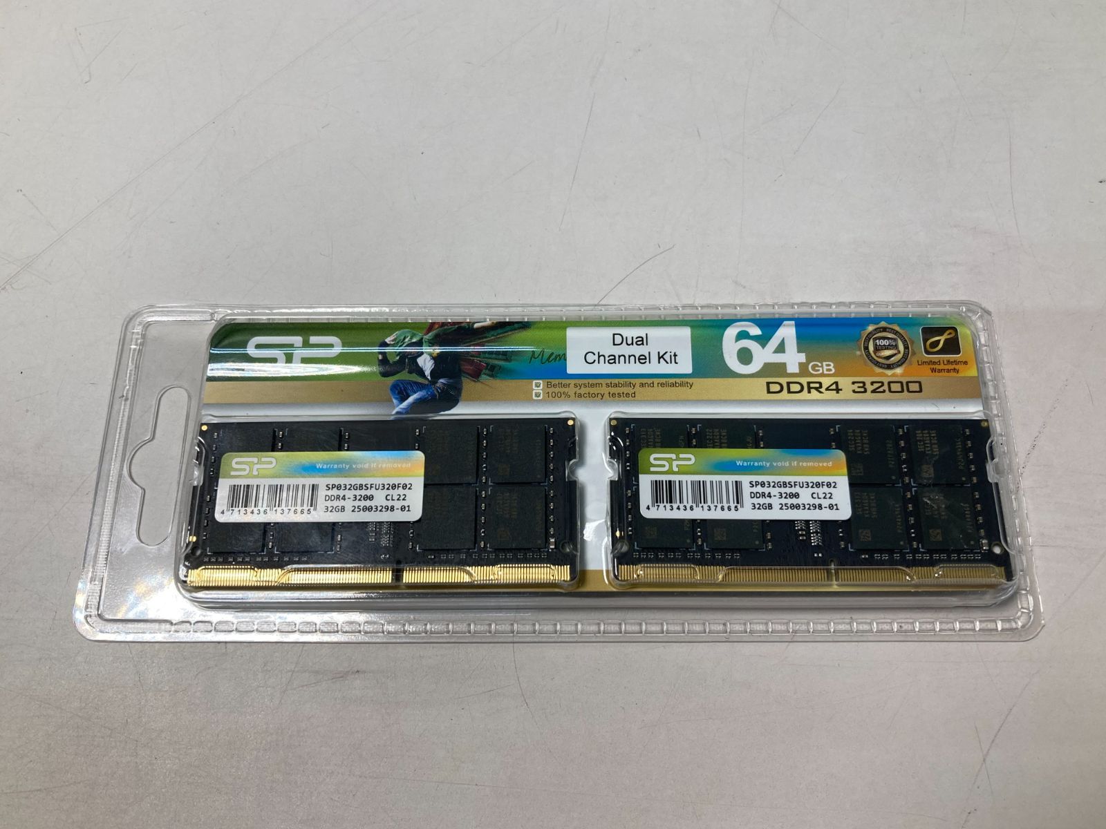 SP シリコンパワー FBJ-SP64GBSFU320X22 DDR4-3200 ノート用64GBメモリ 5338 38-277