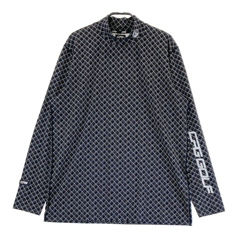 サイズ：4 CPG GOLF シーピージーゴルフ  ハイネック 長袖Tシャツ 起毛 ロゴ  ネイビー系 [240101453282] ゴルフウェア メンズ ストスト サイズ：4 CPG GOLF シーピージーゴルフ ハイネック 長袖Tシャツ