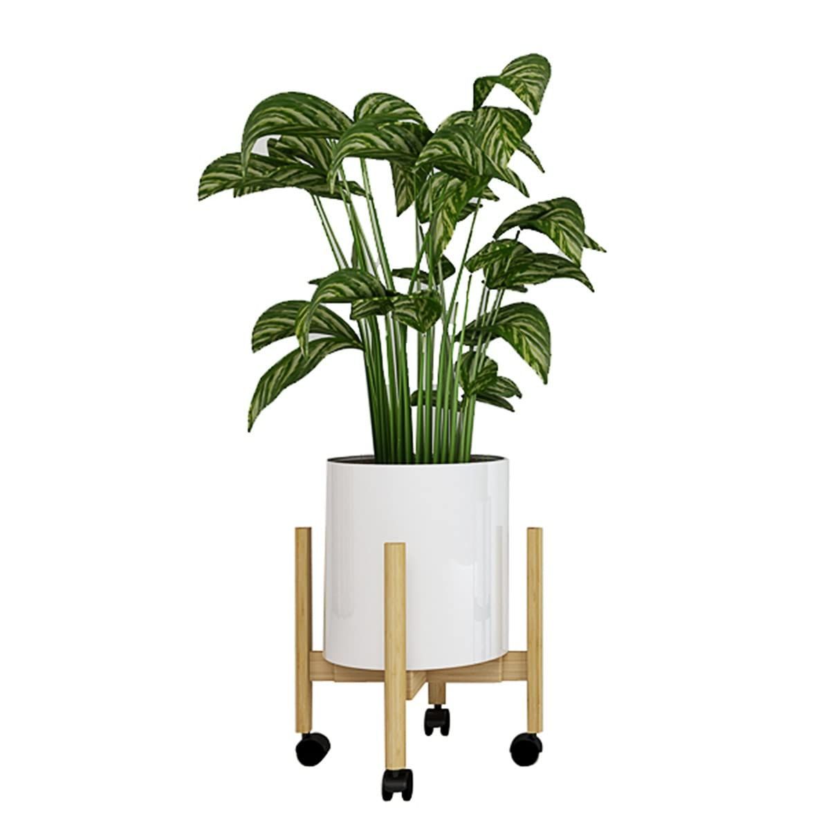 人気商品】花台 観葉植物 棚 室内 伸縮自在で調節可能な竹製プランター