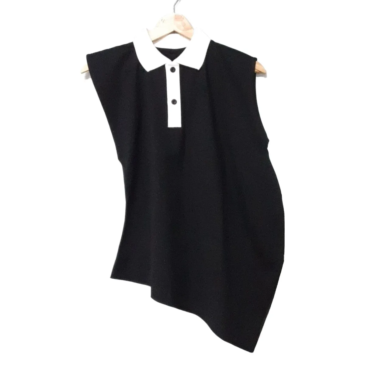 【完売品】sacai ポロシャツブラック　21-05482 完売品】sacai ポロシャツブラック 21-05482 完売品】sacai ポロシャツ