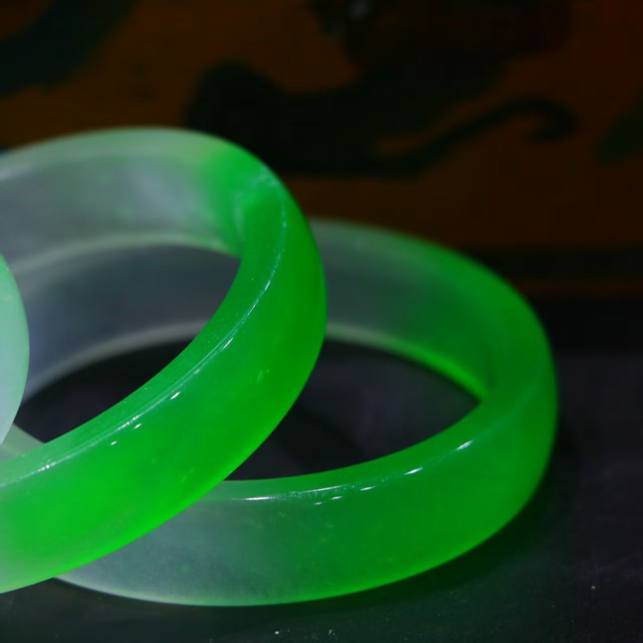 清代 宮廷御蔵 髙氷翡翠彫 腕輪 アクセサリ 置物 時代物 旧家蔵岀し 唐物 中国古 R092608 WWW_IBETON_RU