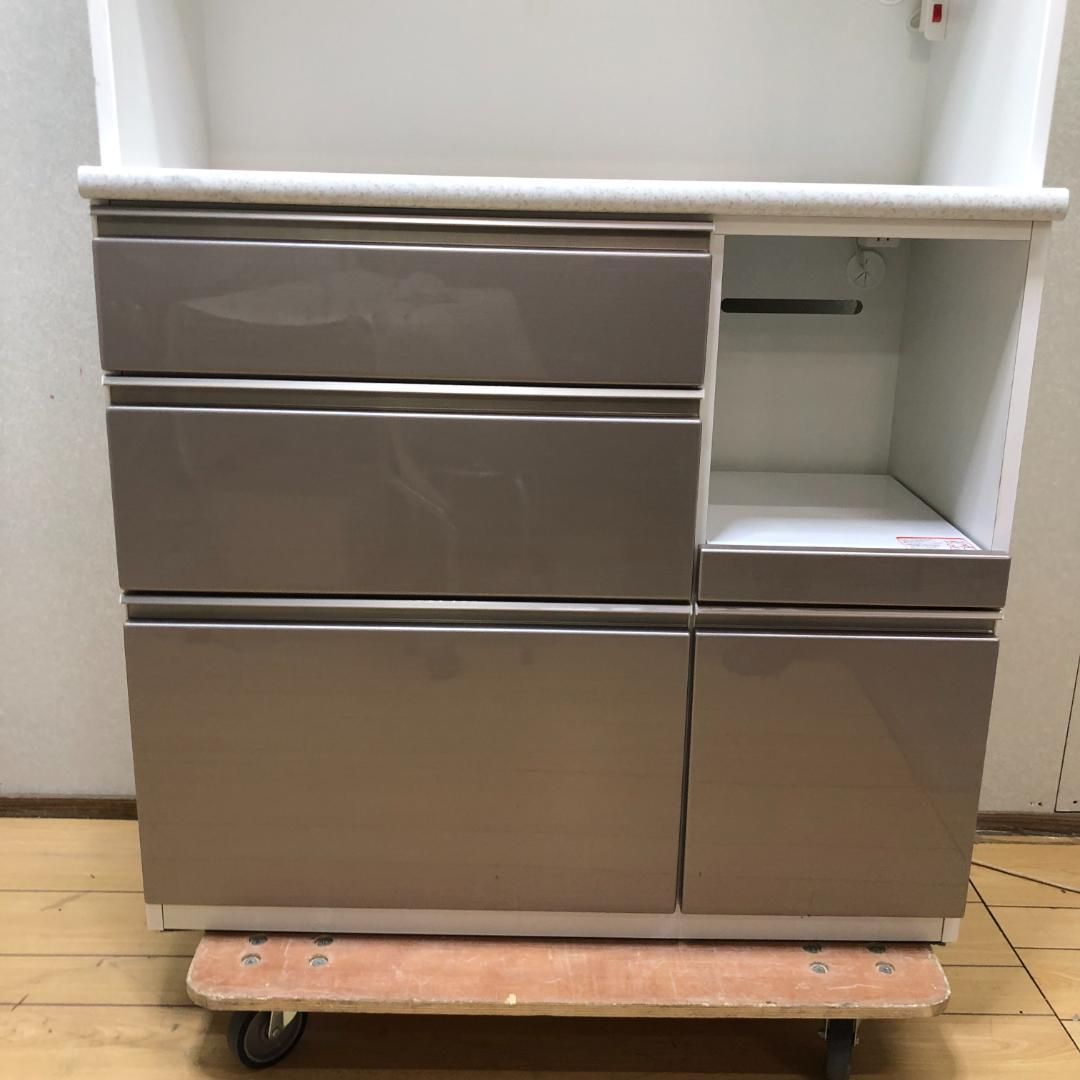 ニトリ キッチンボード アルミナ 幅100cm 食器棚 キッチン d3778 ニトリ 幅100cm キッチンボード(アルミナ2 100KB SI) カップ