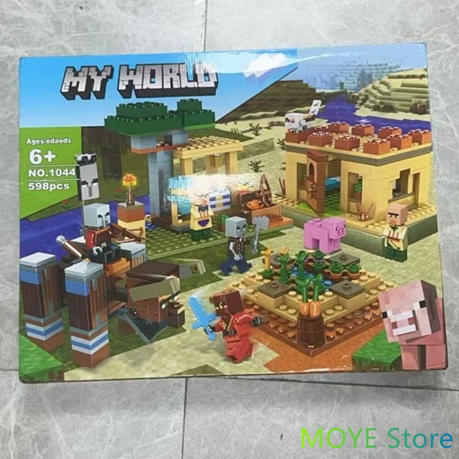 LEGO レゴ互換品 マインクラフト Minecraft ブロック イリジャー 襲撃 災厄村 598pcs おもちゃ 玩具 知育玩具 男の子 女の子 子供 組み立て 学習玩具 クリスマス プレゼント 入学 お祝い