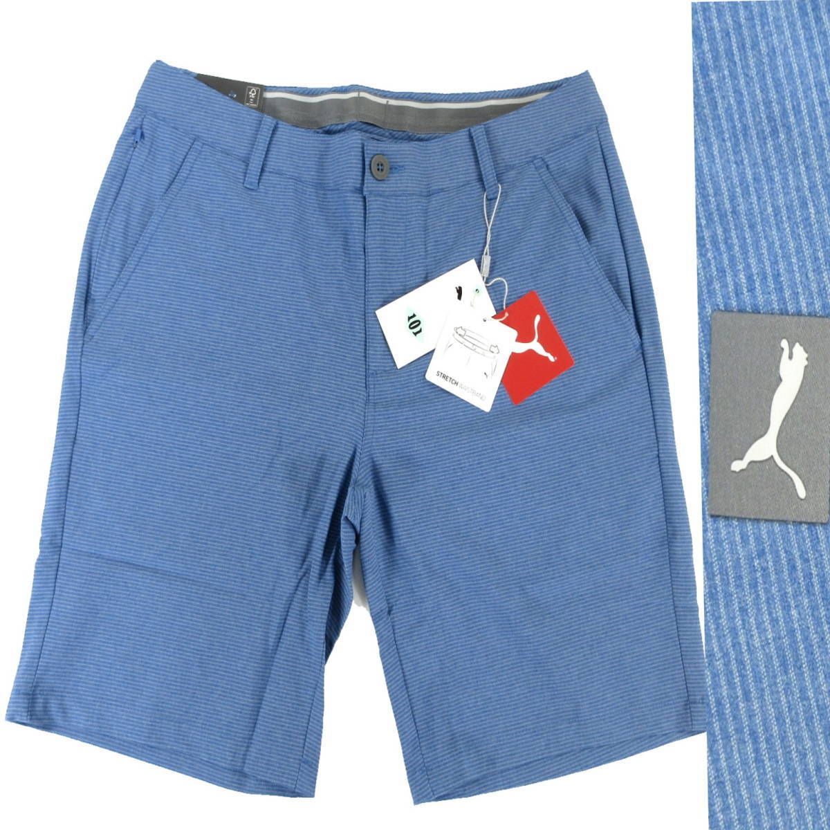 新品 PUMA GOLF プーマ ゴルフ ボーダー柄 ストレッチ 101FIT