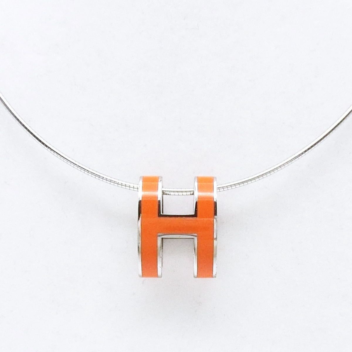 エルメス HERMES ポップアッシュペンダント ネックレス オレンジ 