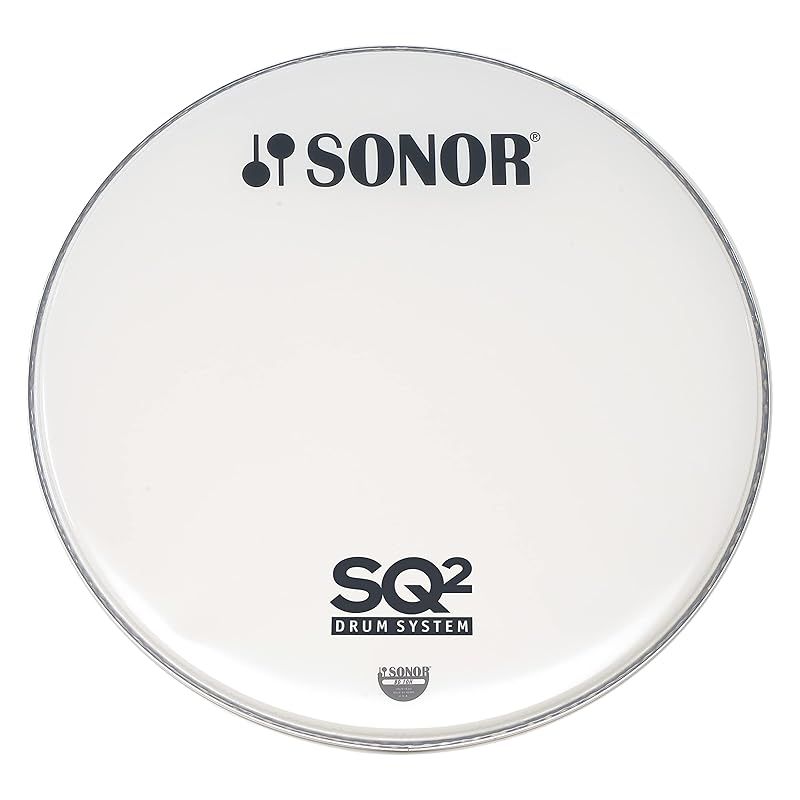 SONOR ソナー バスドラム ヘッド 18インチ 白 ロゴ入り SN-BP18W|L SQ2ロゴ入り