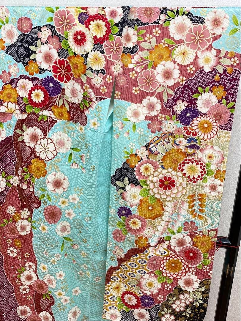 振袖 豪華 金駒 金彩 紋意匠 身丈173cm 撥水加工済