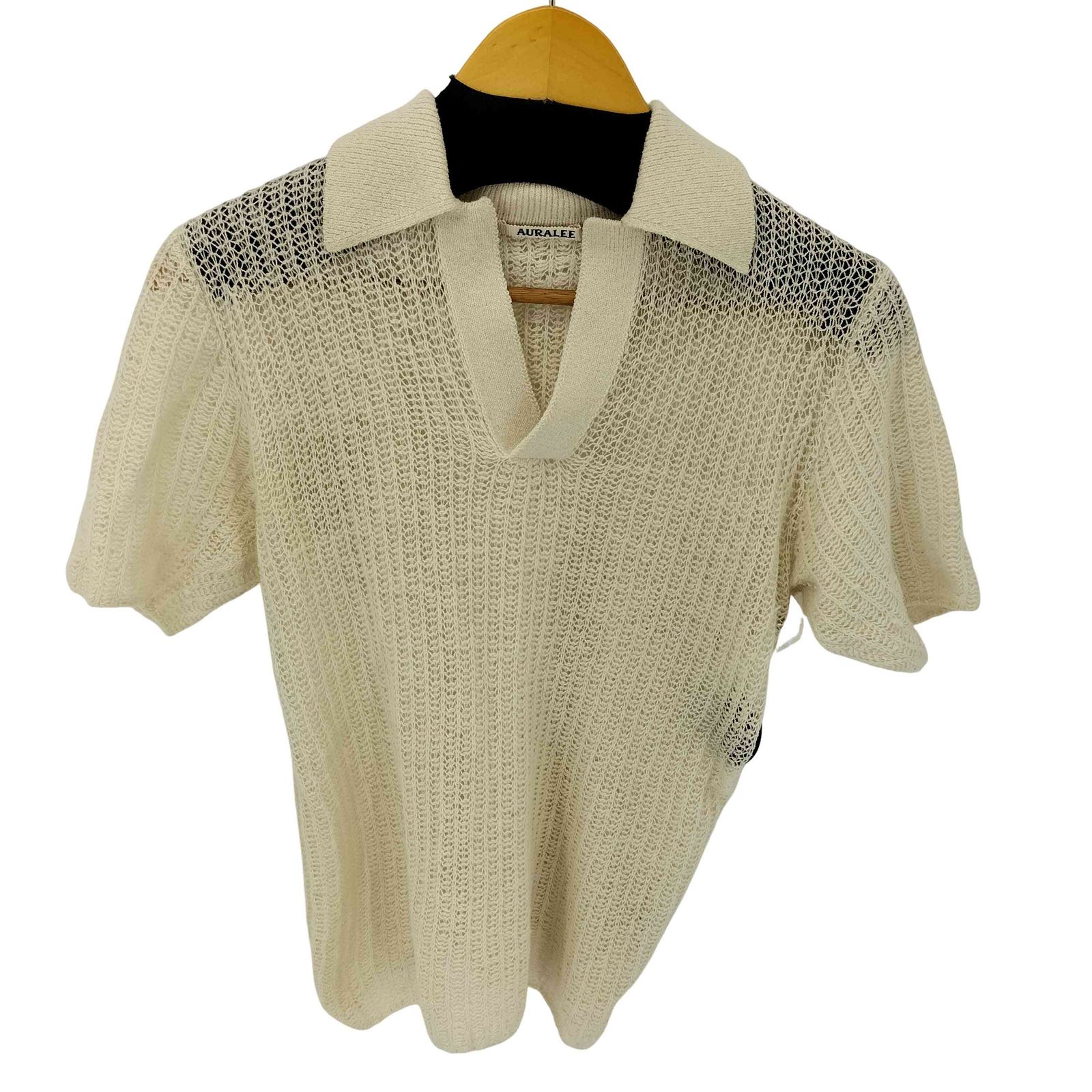 オーラリー AURALEE 23SS BRUSHED COTTON WOOL RIB KNIT SKIPPER POLO 