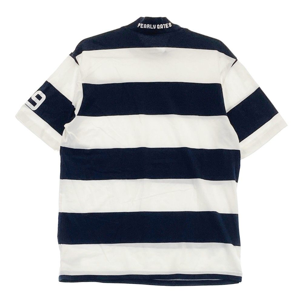 パーリーゲイツネイビーボーダー半袖ハイネックカットソーサイズ1
