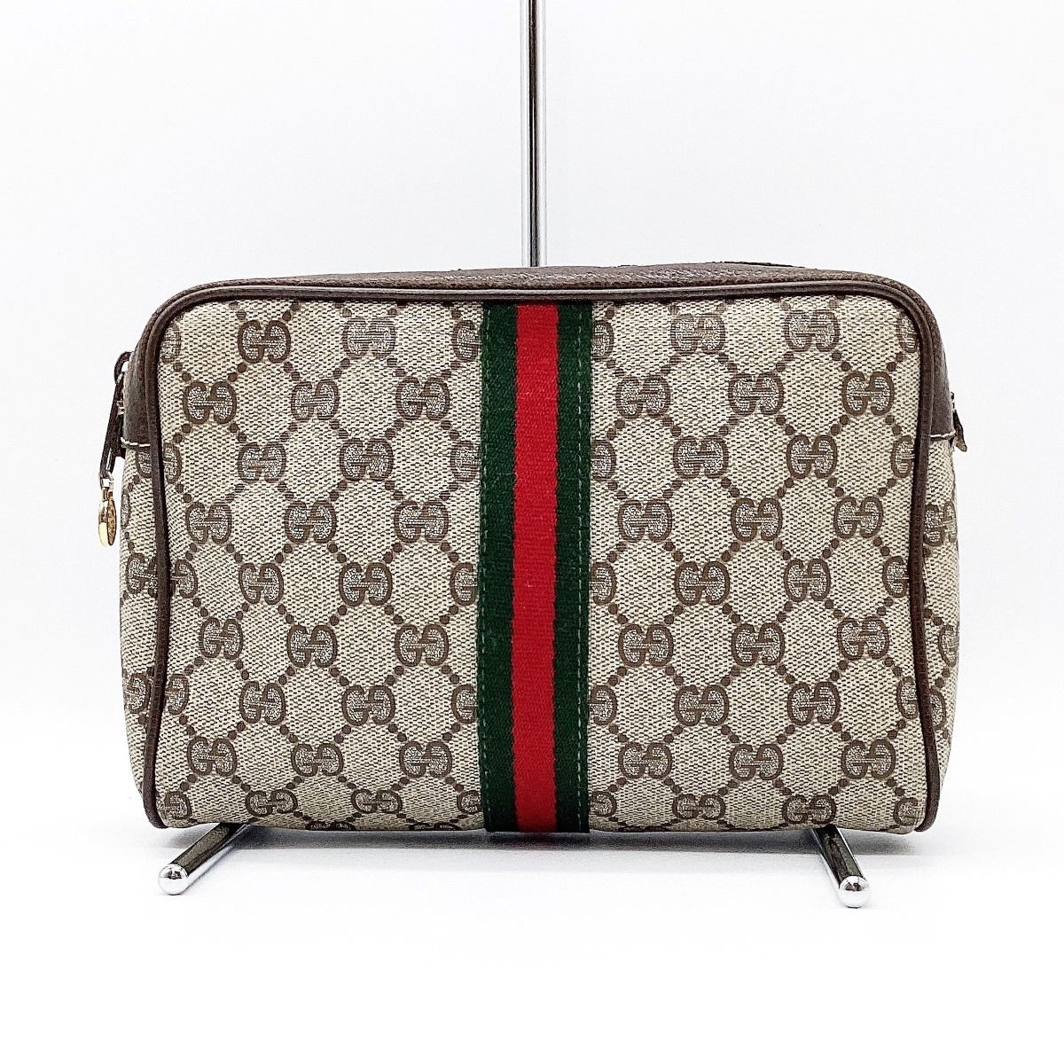 GUCCI グッチ オールドグッチ クラッチバッグ セカンドバッグ ポーチ GG柄 GGスプリーム シェリーライン ブラウン レディース  14・014・3553 USED 中古 - メルカリ