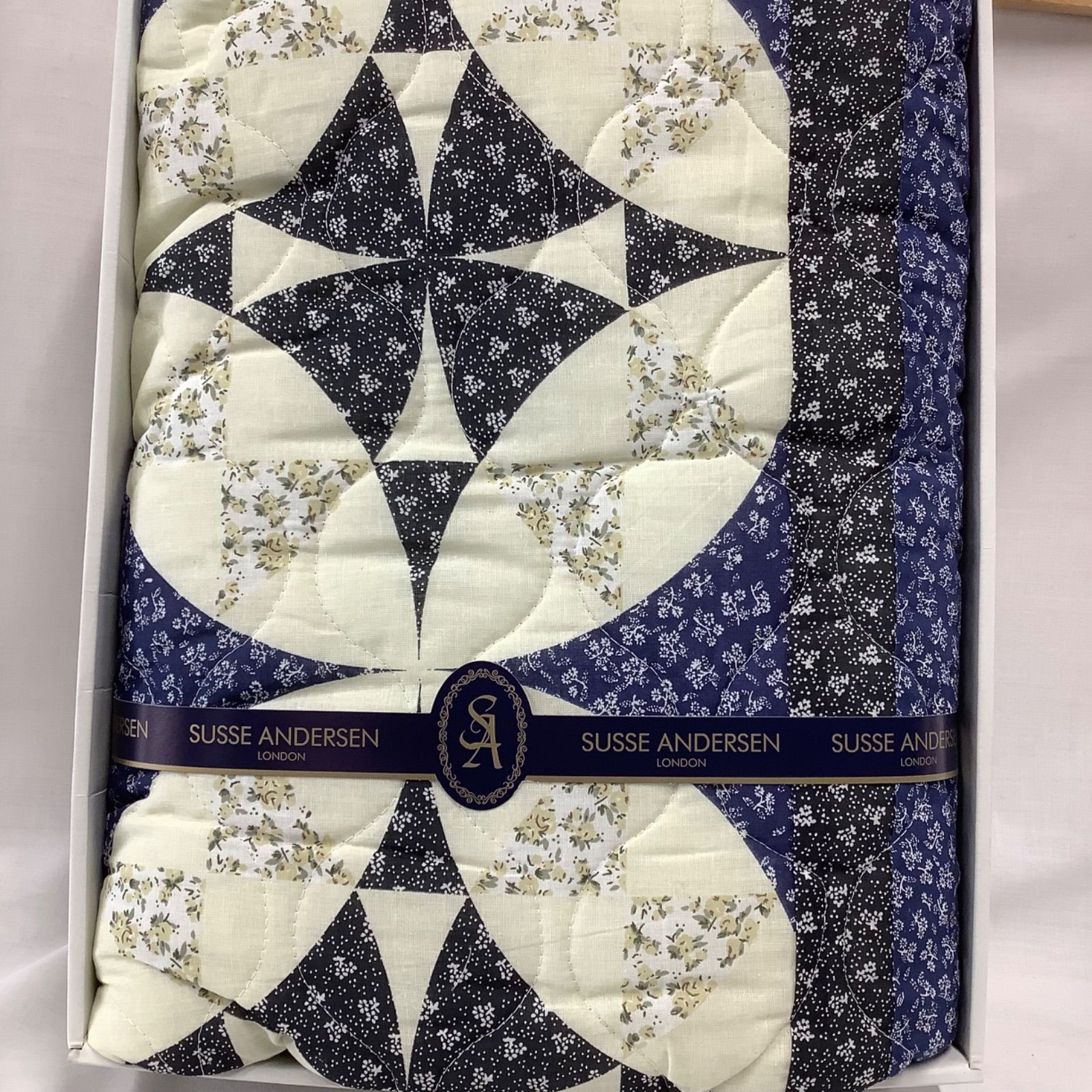 未使用】SUSSE ANDERSEN LONDON 綿プリントキルトマルチカバー 