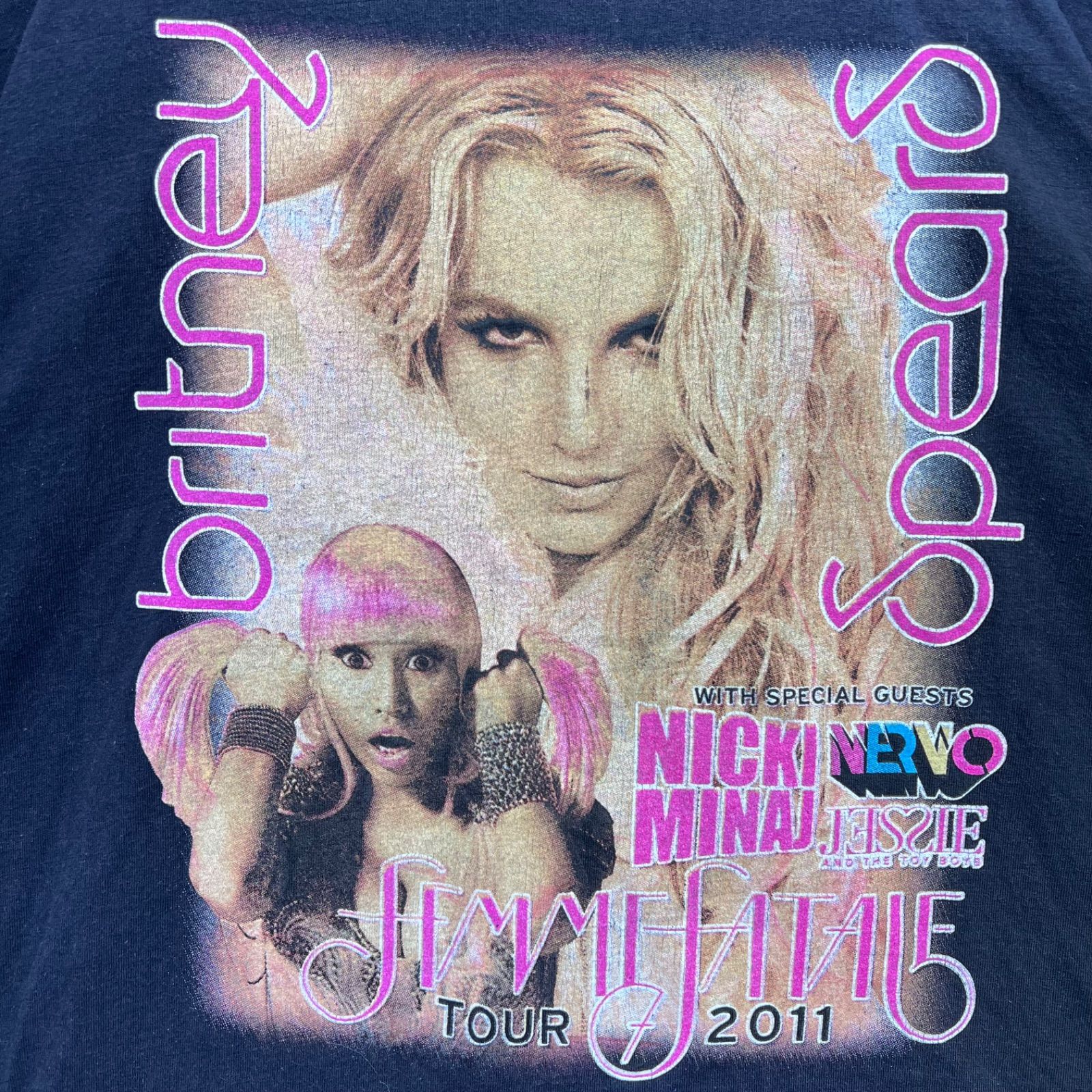 Britney Spears Nicki Minaj 2011 vtg Femme Fatale Tour tee t shirts 