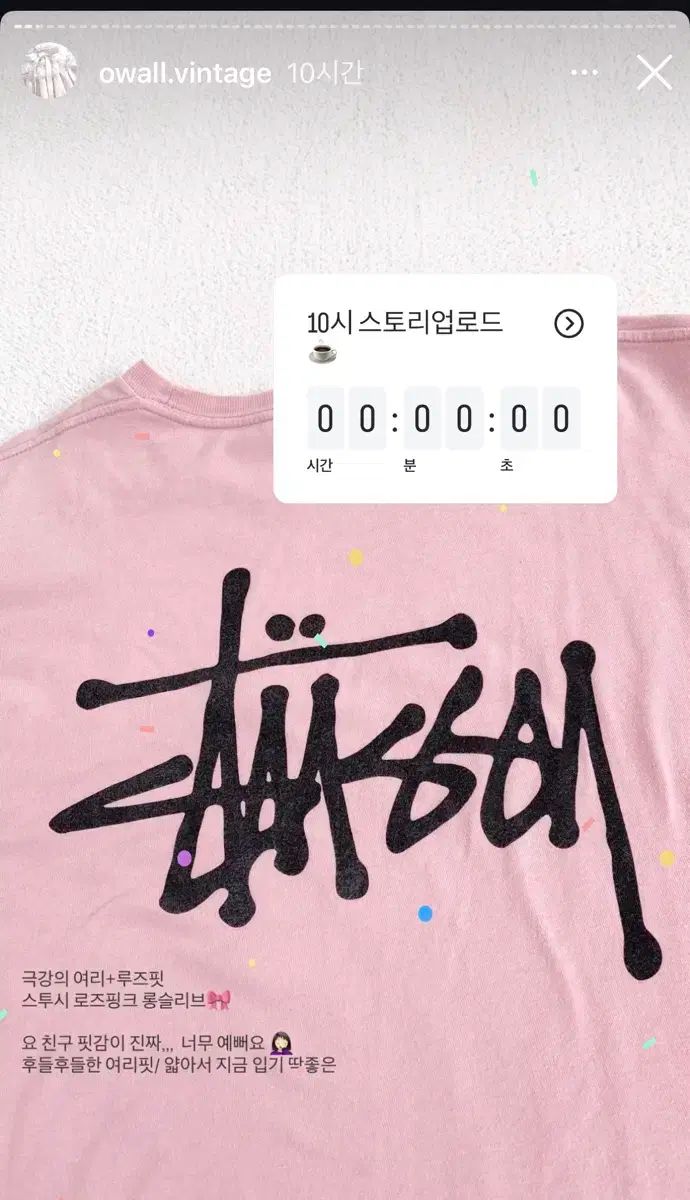 フクロウヴィンテージ STUSSY ステューシー 長袖 ピンク