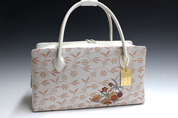 ポイント刺繍入り 西陣帯地使用 利休バッグ25069