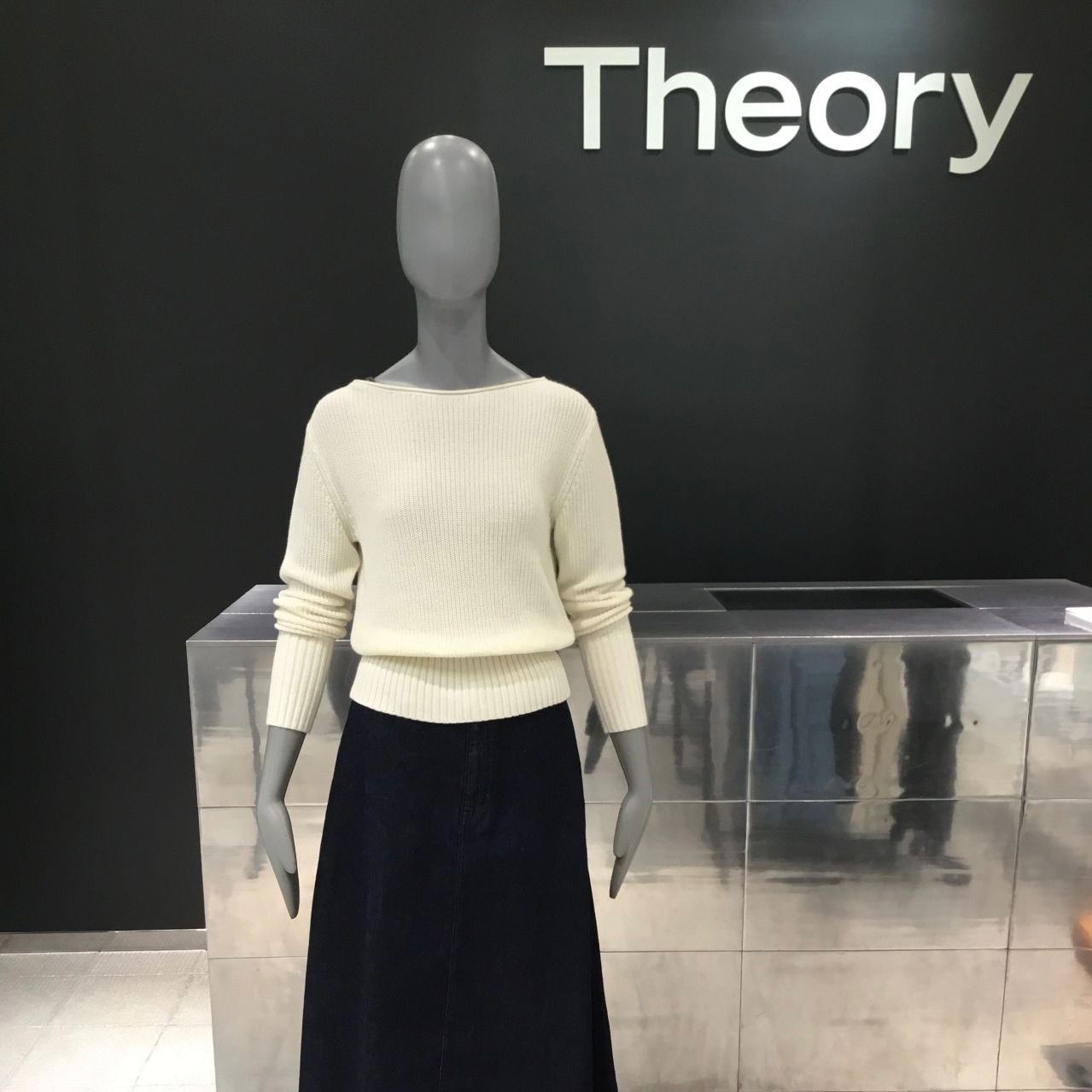 Theory コットンカシミヤボートネックニット CASHCOTTON/JERSEY