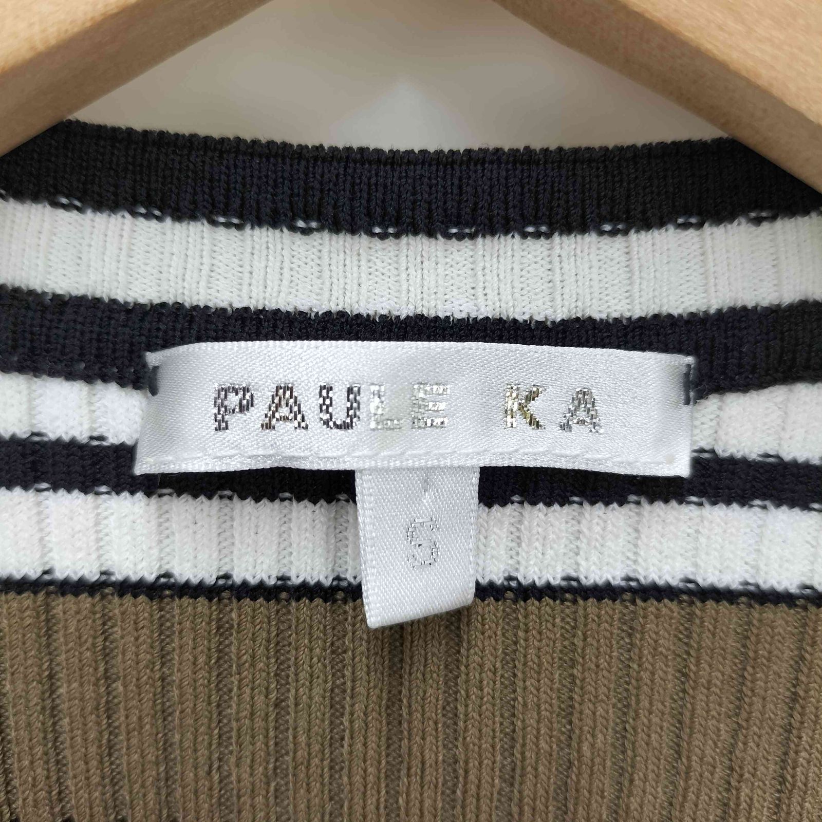 【PAULE KA ポールカ】トップス Sサイズ ポールカ PAULE KA イタリア製 ボーダー S/S ニット トップ