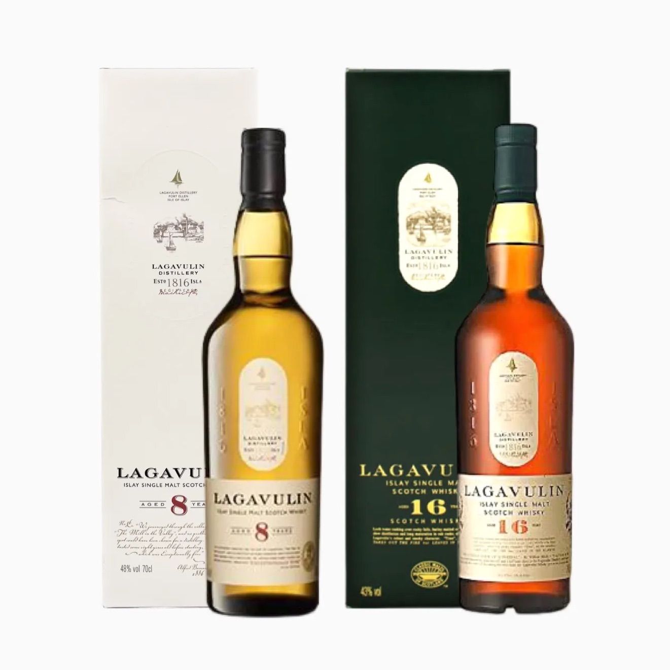 ラガヴーリン8年＆16年 700ml 2本セット ウイスキー - メルカリ