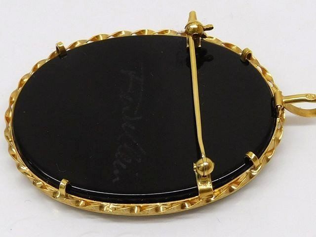 K18 カメオ □ 約13.3g イエローゴールド ブローチ兼ペンダント