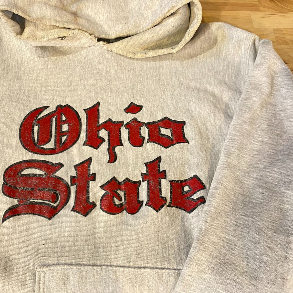 L/OhioStateオハイオ/刺繍タグ/チャンピオン/白/スウェット/90S 90s