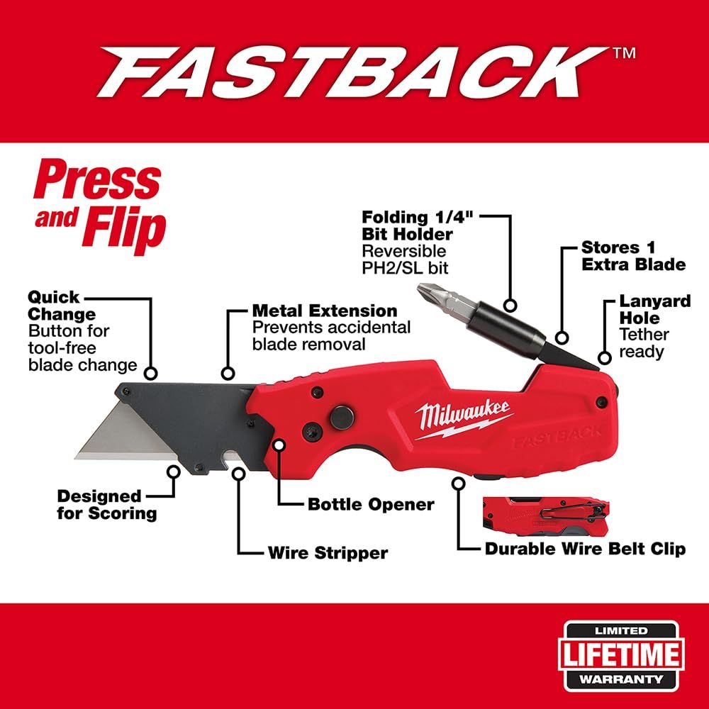 Milwaukee FASTBACK UTIILY KNF 6IN1 Milwaukee FASTBACK Utility and