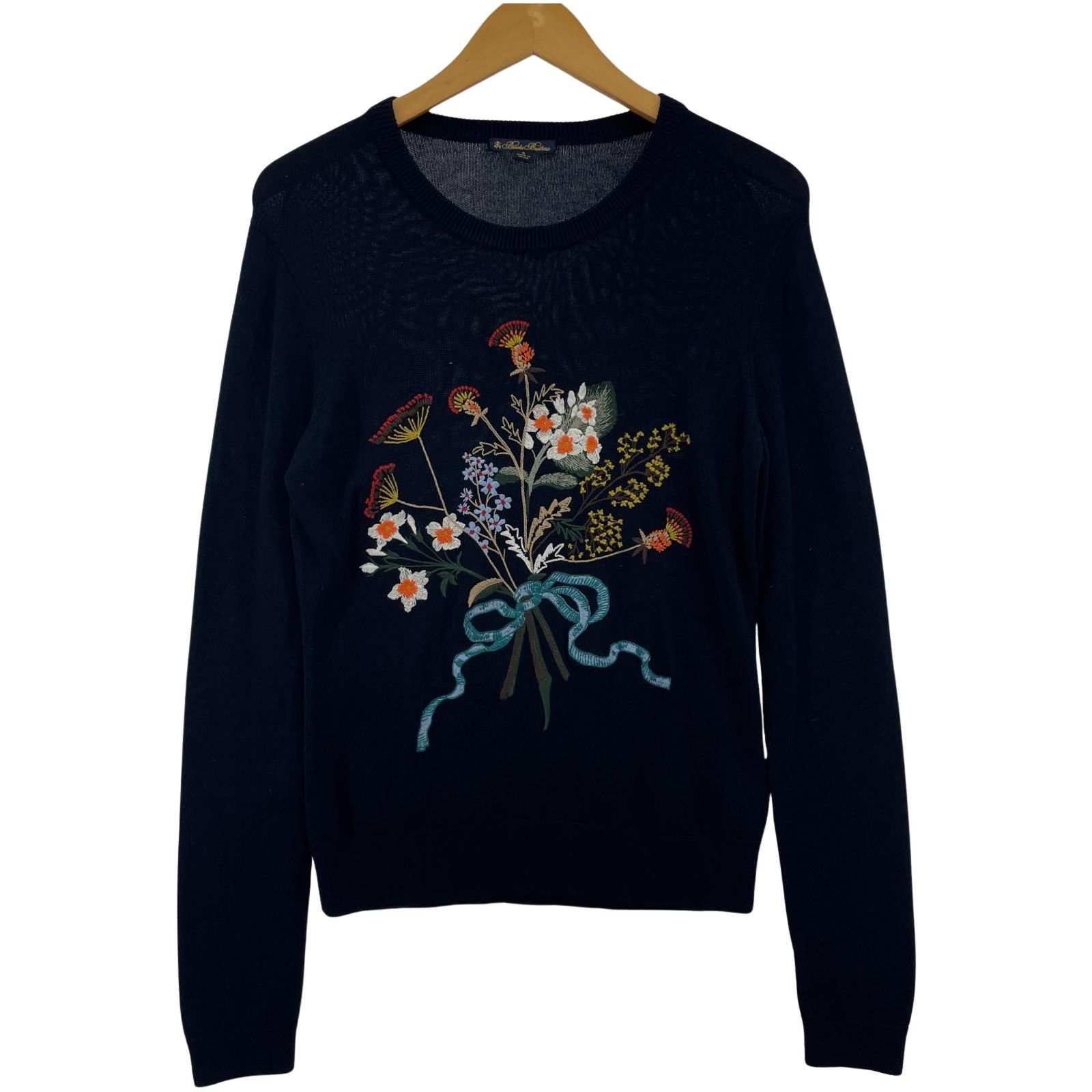 Brooks Brothers ブルックスブラザーズ 刺繍ニット sizeS/ネイビー