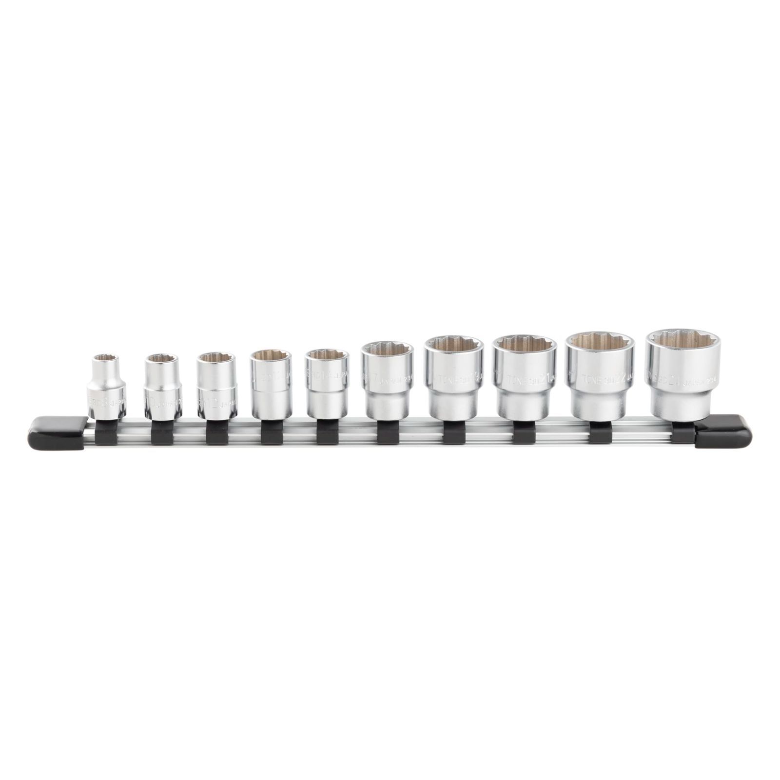 HD310A:内容10点 トネ(TONE) ソケットセット(12角・ホルダー付) HD310A 差込角9.5mm(3/8＂) 内容10点