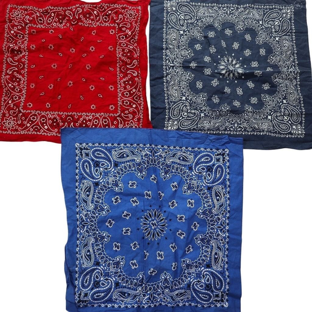 ✨キムタク着用✨ネイビー☆クロス柄☆ヴィンテージ☆USA製☆バンダナ