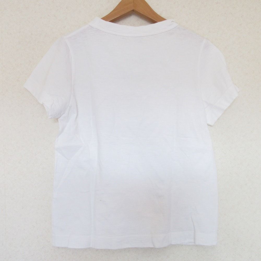 良品 45R フォーティーファイブアール フラワーモチーフ 半袖 クルーネック Tシャツ カットソー 3 ホワイト レディース 古着 中古 45rpm - 良品 45R フォーティーファイブアール フラワーモチーフ