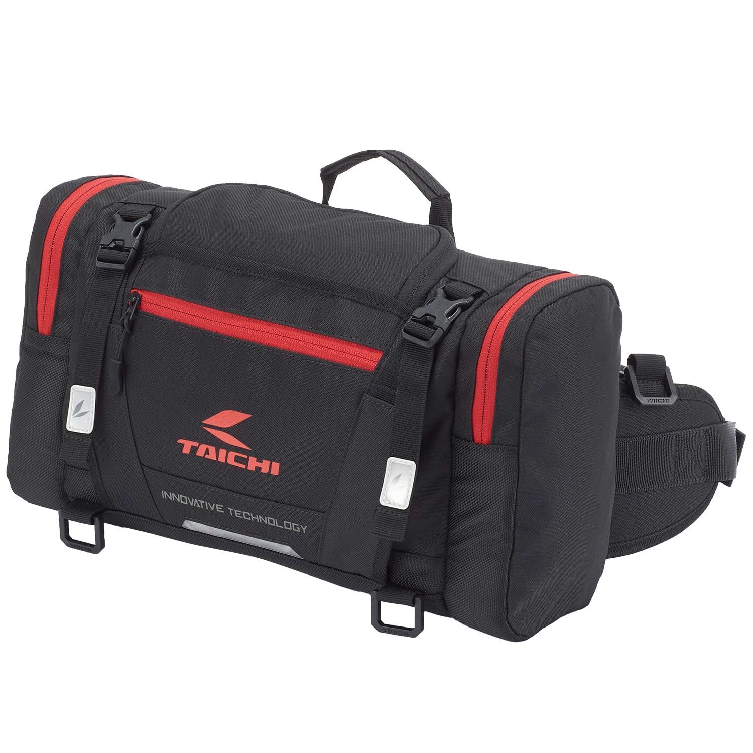 Color BLACK|RED_Style モデル RSタイチ RS TAICHI バイク ボディバッグ ウエストバッグ ウエストポーチ 防水 大容量 ツーリング レインカバー付属 ヒップバッグ L RSB291 BLACK|RED
