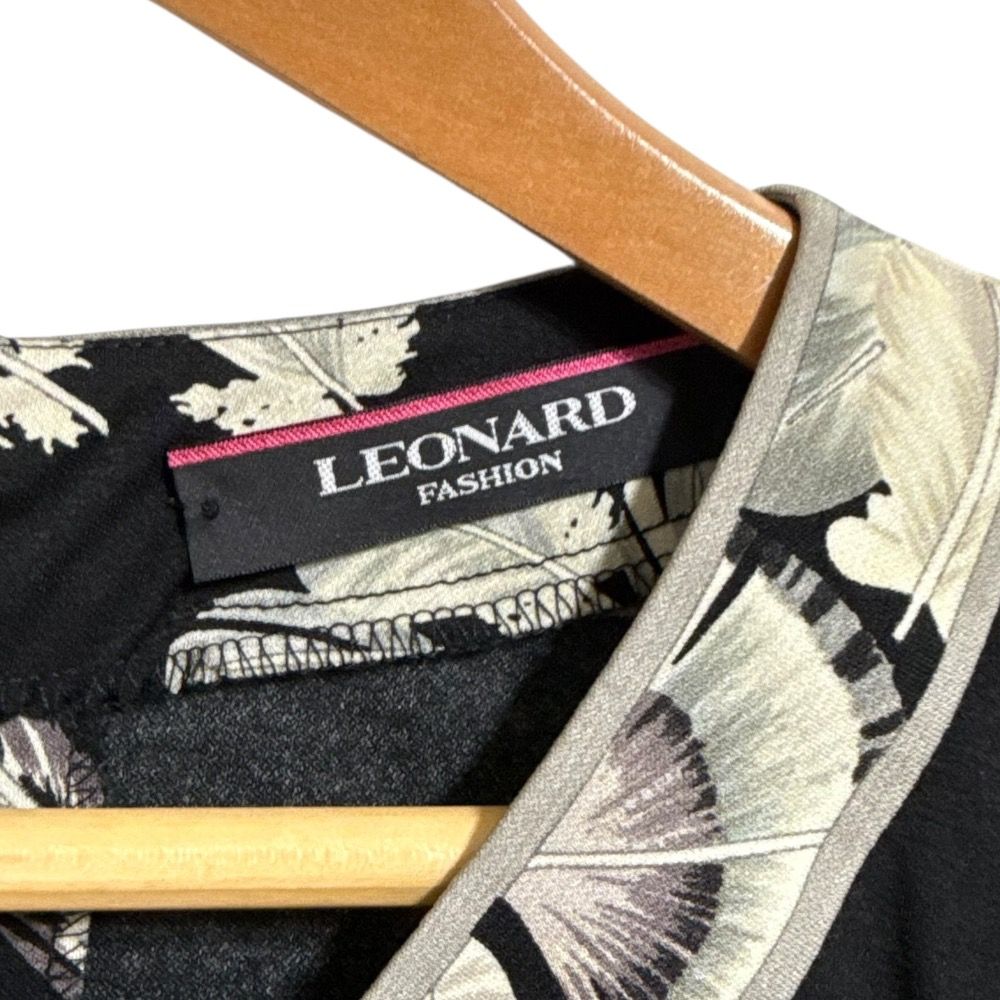 良品 LEONARD FASHION レオナールファッション カンカンストレッチ プルオーバー ブラウス カットソー サイズ40 ブラック レディース 古着 中古 良品 LEONARD FASHION レオナールファッション カンカン
