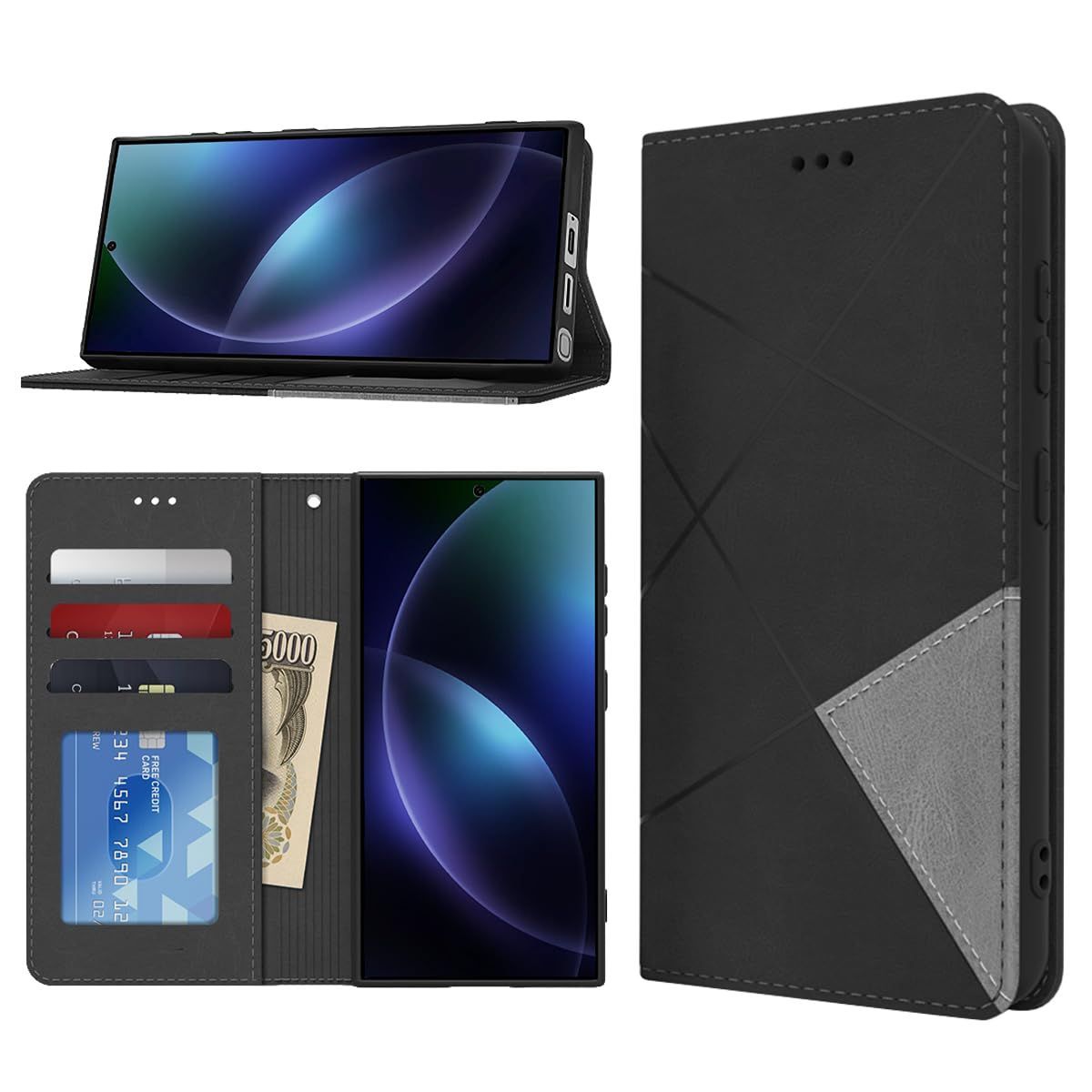【数量限定】ギャラクシー S24Ultra 高PUレザー スマホケース 財布型 耐衝撃 横置きスタンド機能付 SM-S928U ケース SC-52E SCG26 手帳型 カバー カード収納 全面保護 Ultra ラップホール付き のあるソ