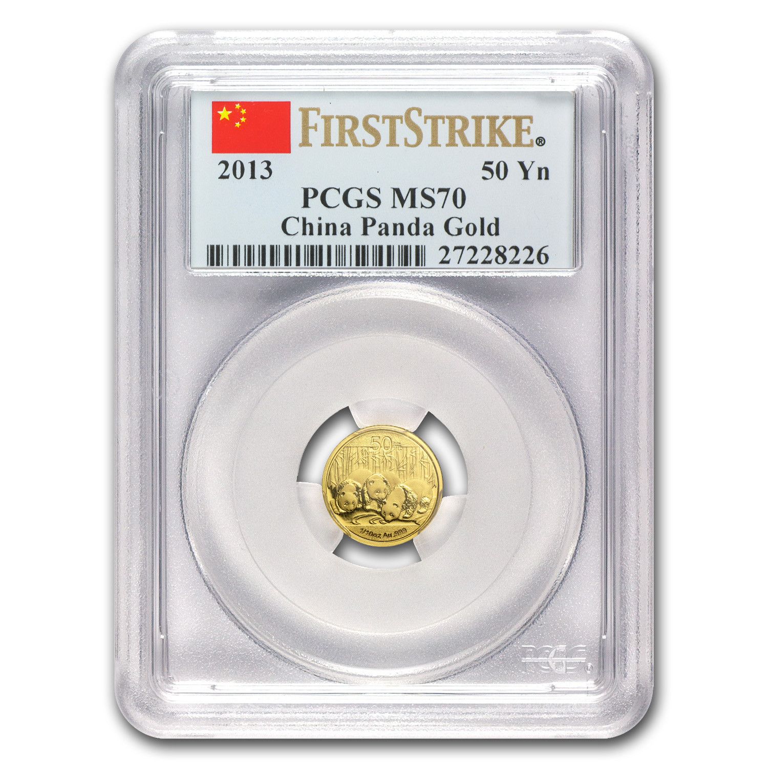 2013 China 1|10 oz G Panda MS-70 PCGS FirstStrikeR