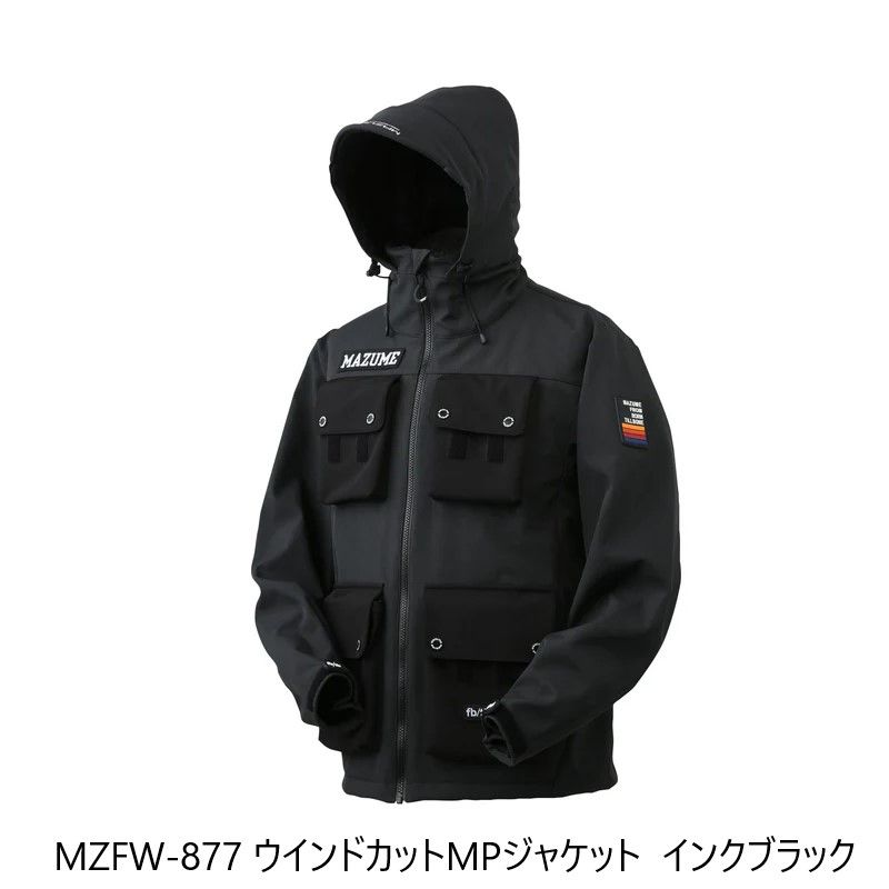  MZFW 877 mazume ウインドカットMPジャケット 3 L インクブラック 防寒着 防寒ウェア ジャケット レインウェア ジグ フィッシングジャケット ウェア