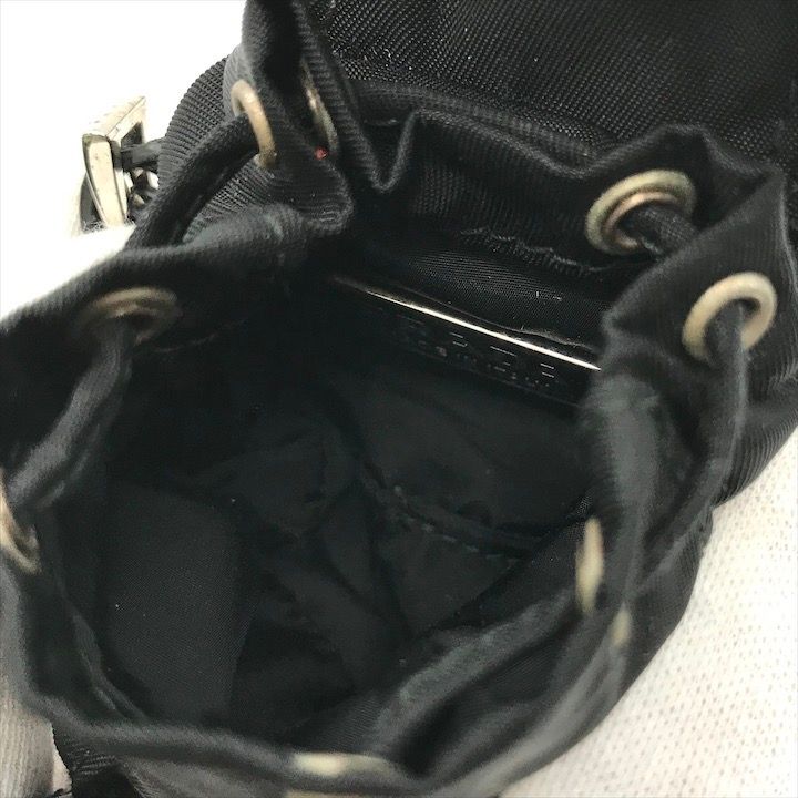 良品 PRADA プラダ 三角ロゴ プレート SV金具 ナイロン レザー 