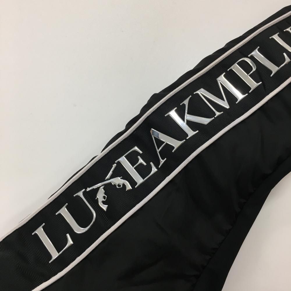 リュクスエイケイエムプラス 中綿ジャケット 黒×シルバー 一部中綿 袖ロゴ メンズ M ゴルフウェア LUXEAKMPLUS WHITEMONARCHHOTEL_COM