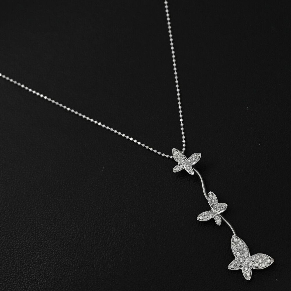 期間限定出品 バタフライ パピヨン ダイヤモンドネックレス K18 ネックレス ダイヤモンド ネックレス K18 レディース 蝶 バタフライ ピンク