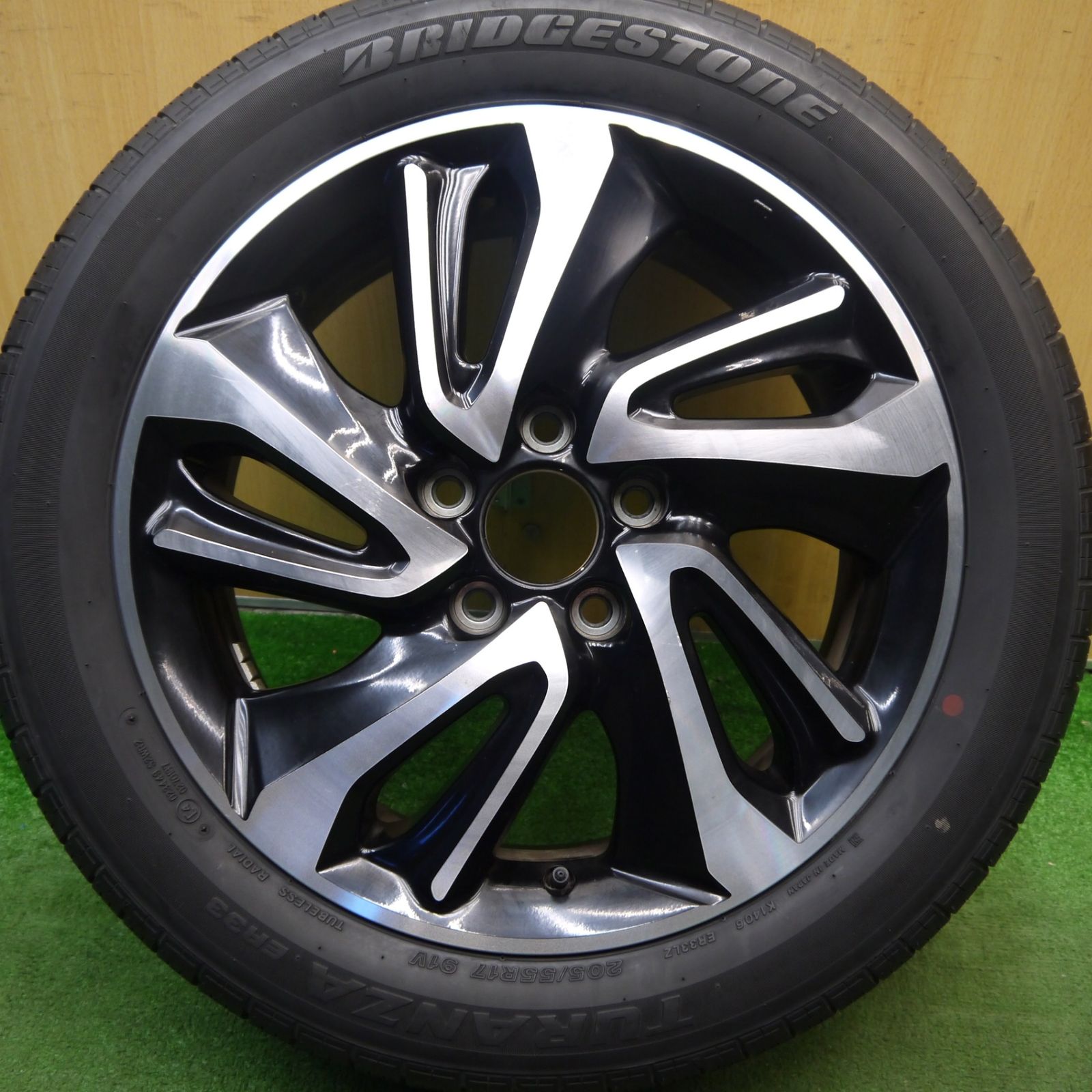 バリ溝 9.5分 1本 ホンダ ステップワゴン スパーダ RP3 純正 205|55R17 ブリヂストン トランザ ER33 17インチ PCD114.3|5H 5041607Hノ