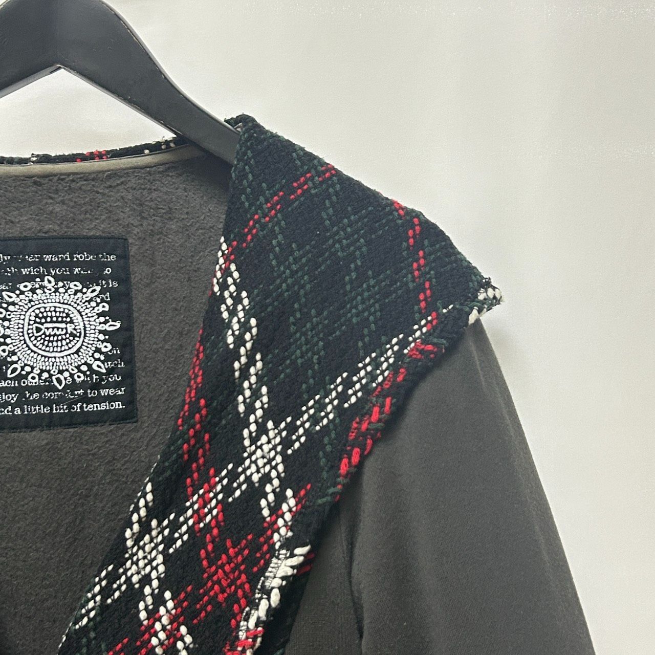 Dw2R 40 グレー系 ロングコート ジャケット アウター 長袖 レディース チェック 日本製 センソユニコ マツオ ディ ダヴル トゥアール WWW_MORNINGWALKER_COM