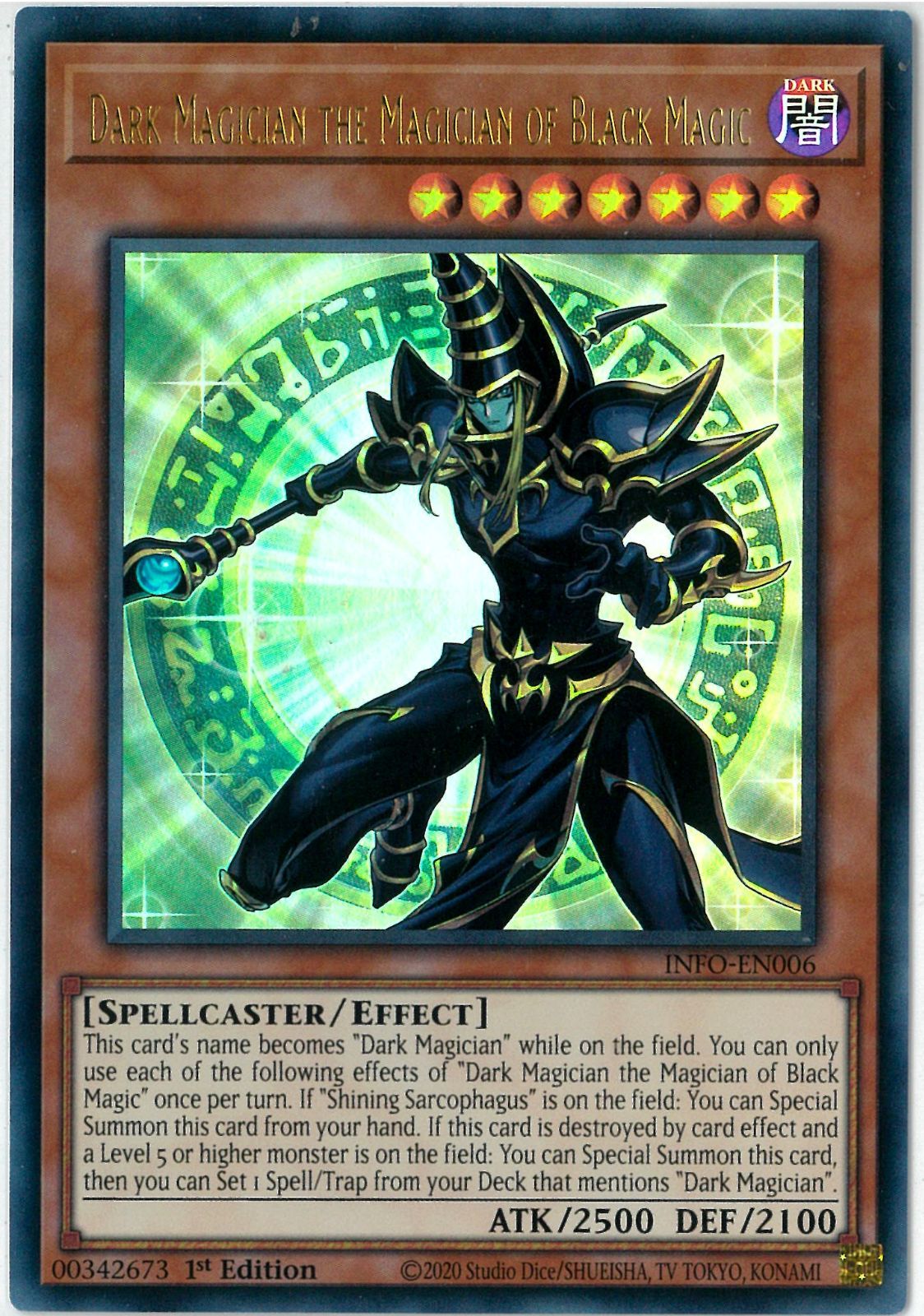 遊戯王/英語版/EU版/黒き魔術師－ブラック・マジシャン/Dark Magician the Magician of Black Magic/ウルトラ レア/1st Edition/ザ・インフィニット・フォビドゥン/INFO-EN006 - メルカリ